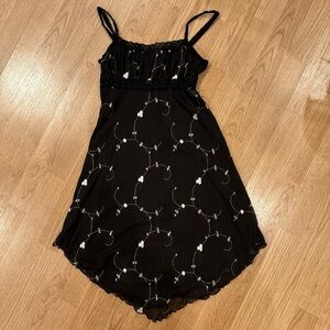 Urban Outfitters Black Dress with White Floral Design